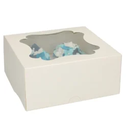 Set de 3 Cajas para 4 Cupcakes Blancas