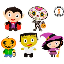 Set 5 Decoraciones Personajes Halloween