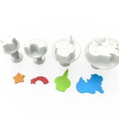 Set de 4 cortadores con Expulsor Unicornio