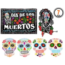 Set de 7 Decoraciones Día de los Muertos