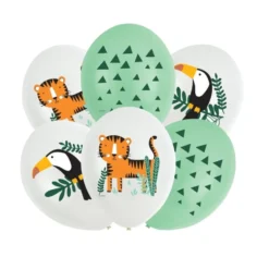Set de 6 Globos Animales de la Selva 27,5 cm