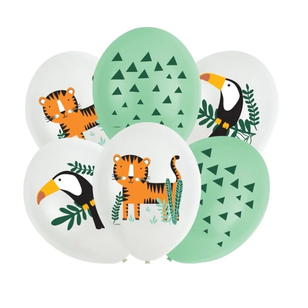 Set de 6 Globos Animales de la Selva 27,5 cm