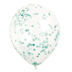 Set de 6 Globos transparentes con Confeti Azul Caribe