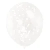 Set de 6 Globos Transparentes con Confeti Blanco
