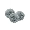 Set de 3 Pompones Plata 22 cm