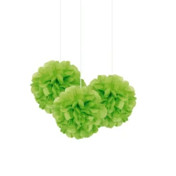 Set de 3 Pompones Verdes 22 cm