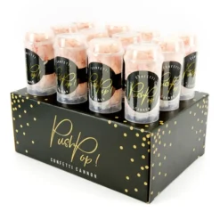 Set de 12 Push Pop Confetti Melocotón