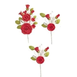 Set de 3 Ramos de Rosas Rojas de Azúcar
