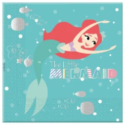 Set de 20 Servilletas de Papel Princesas Disney Ariel Under The Sea