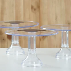 Set de 3 Stands Transparentes Altura Variable
