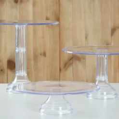 Set de 3 Stands Transparentes Altura Variable