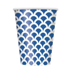 Set de 6 Vasos Escamas Azul y Blanco