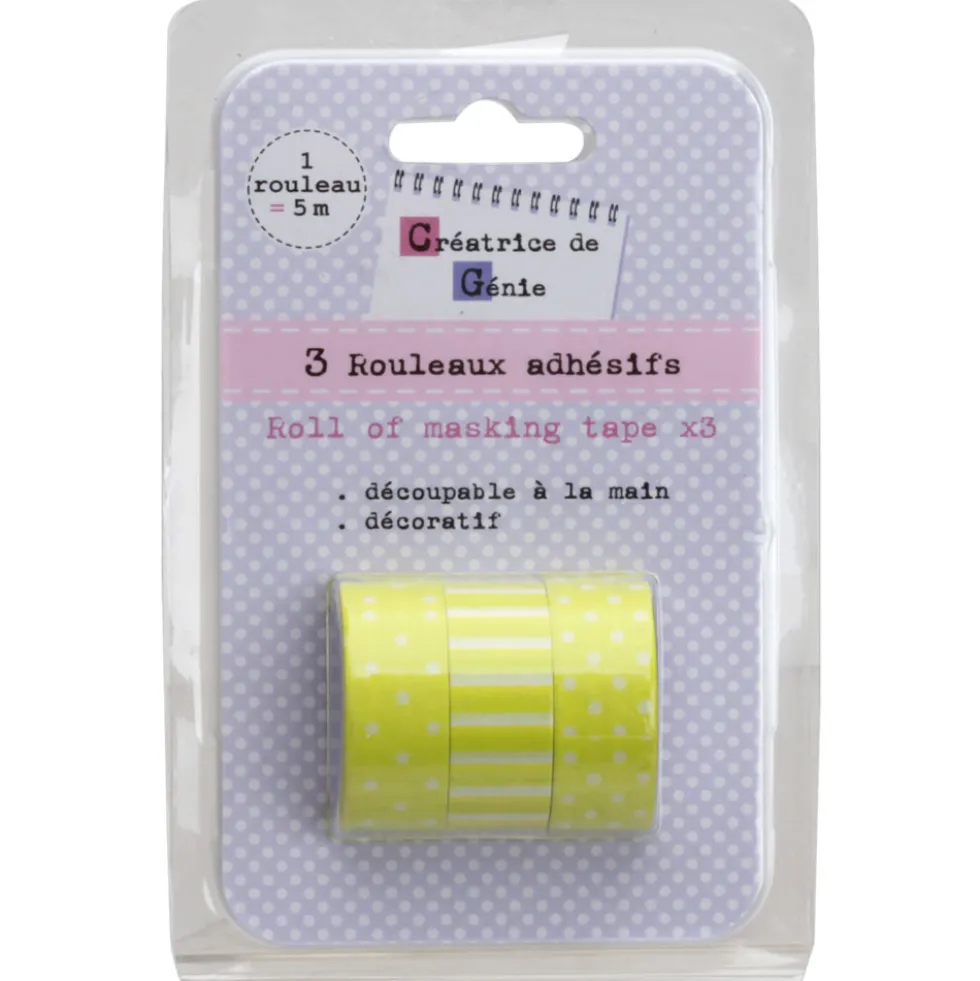 Set de 3 washi tapes verde claro
