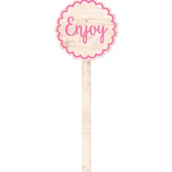 Set 12 pinchos Enjoy Rosa 13 cm