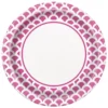 Set 8 Platos Escamas Rosa y Blanco 22 cm