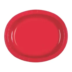 Set 8 Platos Ovalados Rojo Rubí 30 cm