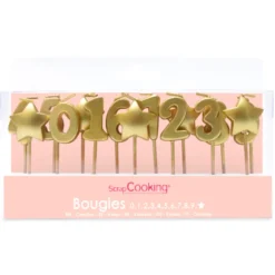 Set Velas Cumpleaños Doradas 15 ud - Scrapcooking
