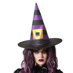 Sombrero Bruja Lila y Negro