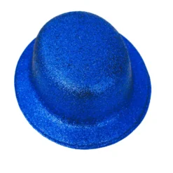 Sombrero Bombín Azul Escarchado 26 cm