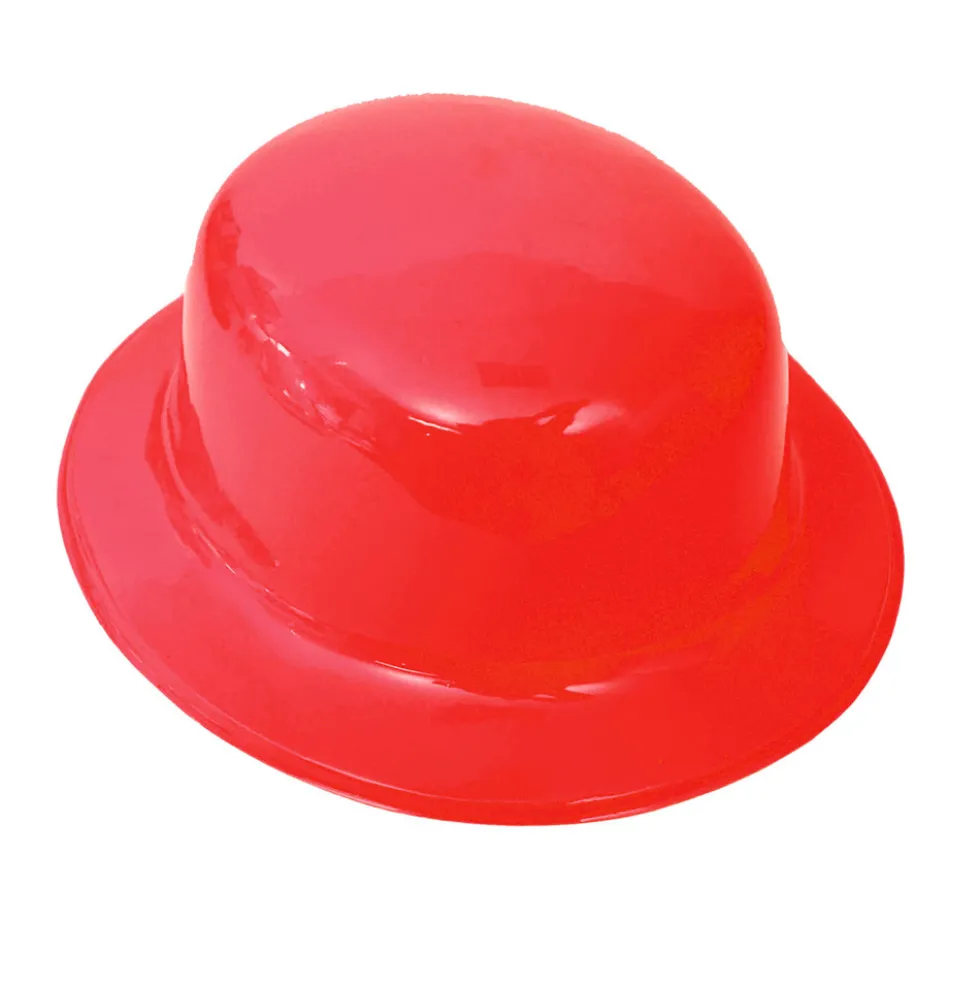 Sombrero Bombín Rojo 26 cm