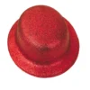 Sombrero Bombín Rojo Escarchado 26 cm