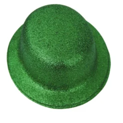 Sombrero Bombín Verde Escarchado 26 cm