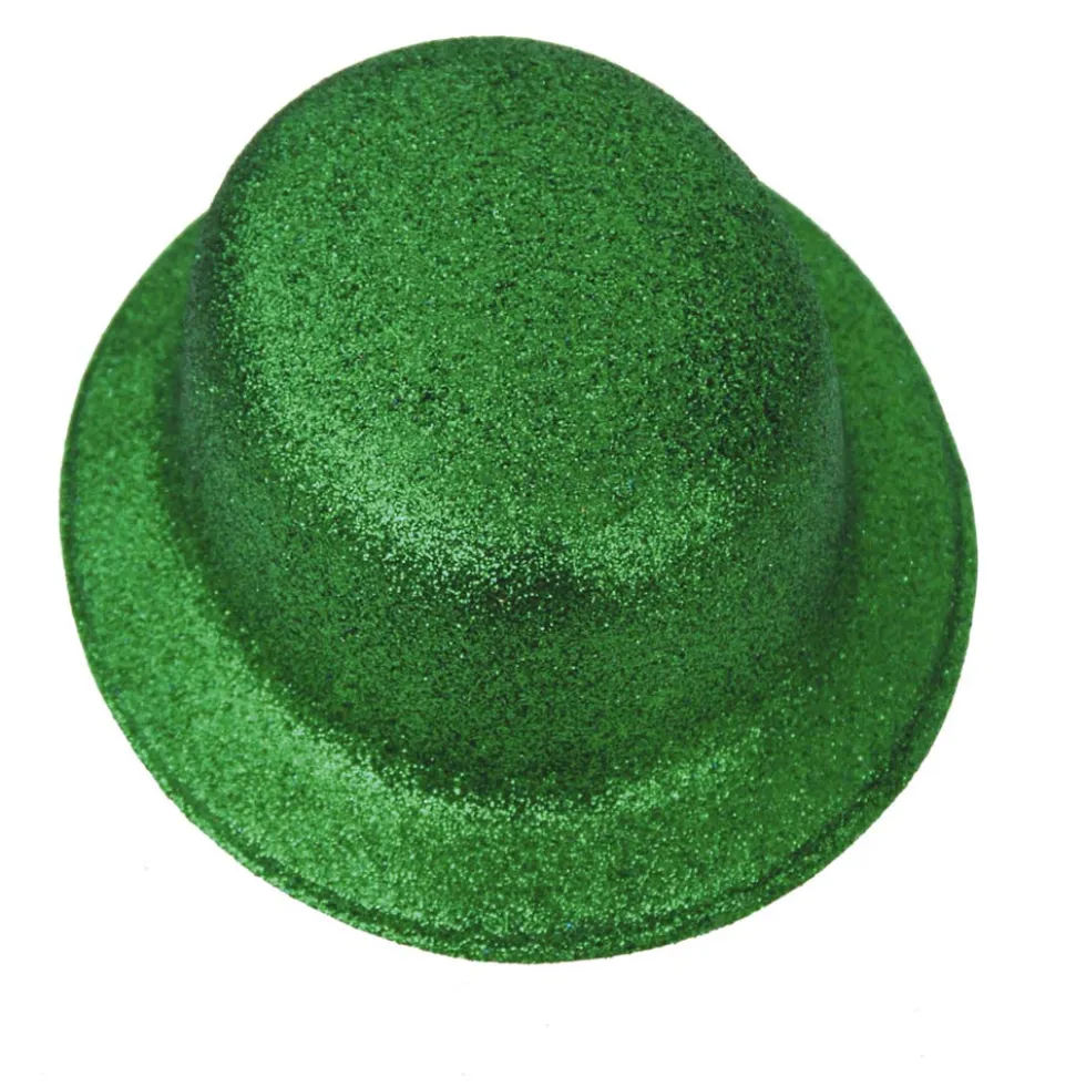 Sombrero Bombín Verde Escarchado 26 cm