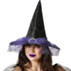 Sombrero de Bruja Morado y Negro