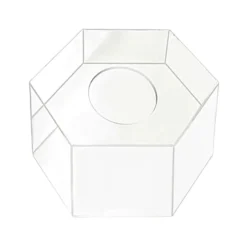 Soporte Hexagonal Transparente para Tartas 20 cm x 15 cm de alto