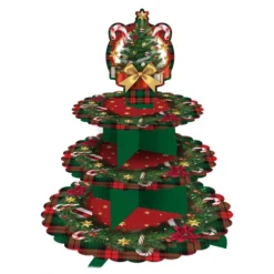 Stand para cupcakes navideño 3 pisos