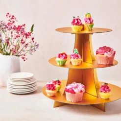 Stand para Dulces y Cupcakes Oro