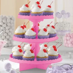 Stand para Dulces y Cupcakes Rosa Chicle