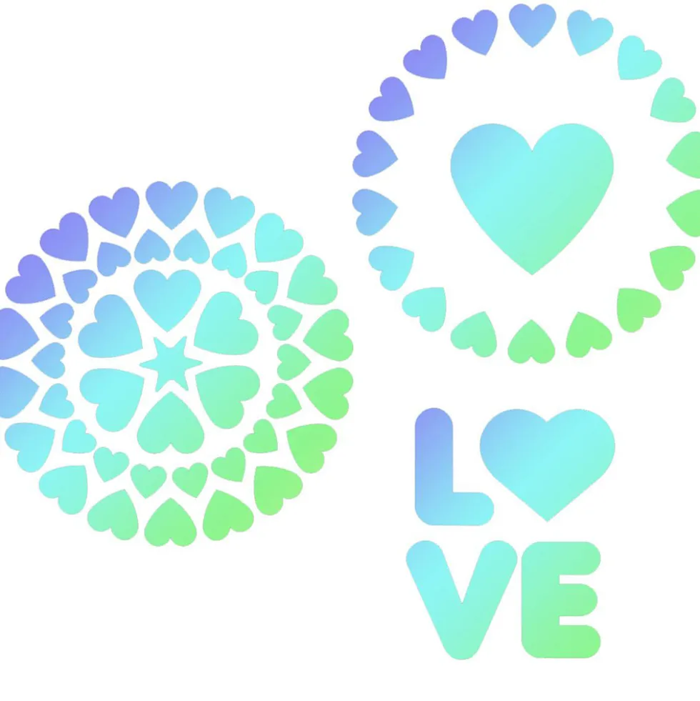 Stencil Love 3 ud