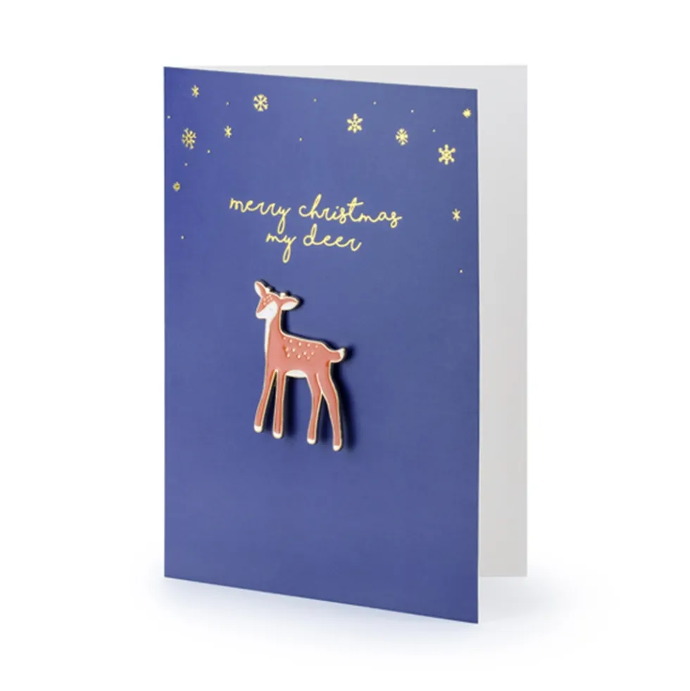 Tarjeta de Felicitación Navidad con Pin