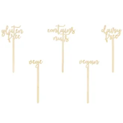 Topper de Madera Carteles Mesa Dulce 5 ud - Partydeco