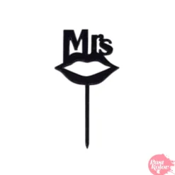 Topper para cupcake negro - labios mujer