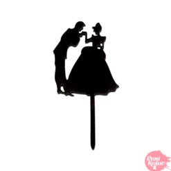 Topper para cupcake negro - beso en mano