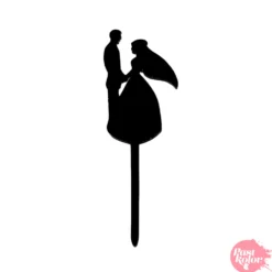 Topper para cupcake negro - pareja novios