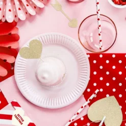 Topper para Cupcakes Corazones Dorados 6 ud - Partydeco