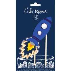 Topper para Tarta Cohete Led 13 cm - Scrapcooking
