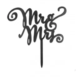 Topper para Tarta de Bodas Mr & Mrs Negro