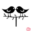 Topper para tarta negro - pareja pajaros