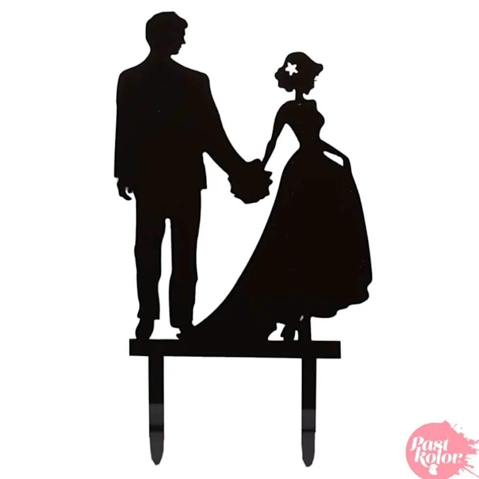 Topper para tarta negro - caminando juntos