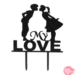 Topper Para Tarta Negro My Love