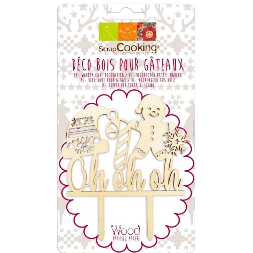 Topper para Tarta Oh Oh Oh 13 cm - Scrapcooking