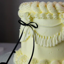 Topper con Lazo de Cinta Negro para Tartas - 8 piezas