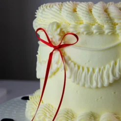 Topper con Lazo de Cinta Roja para Tartas - 8 piezas
