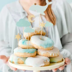 Topper para Cupcakes Ballena 7 ud - Partydeco