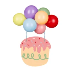 Topper para Tarta Globos Arcoiris - Partydeco