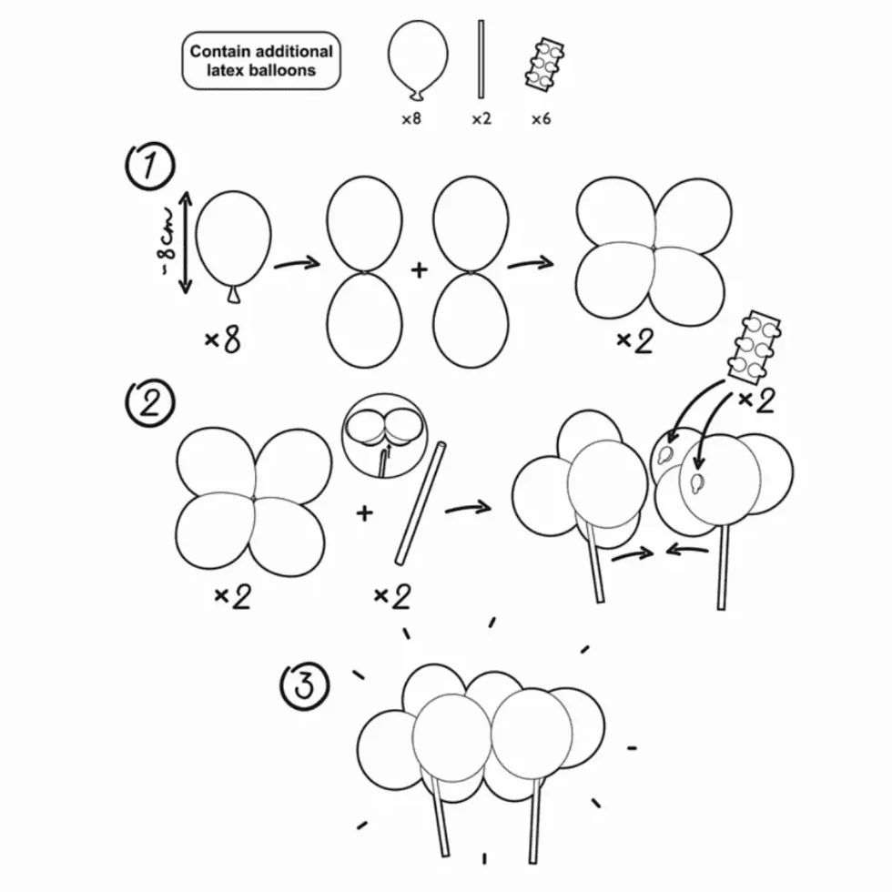 Topper para Tarta Globos Rosas - Partydeco